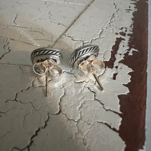 David Yurman Albion Stud Earrings with Gemstone and Diamonds in Silver - Picture 5 of 11